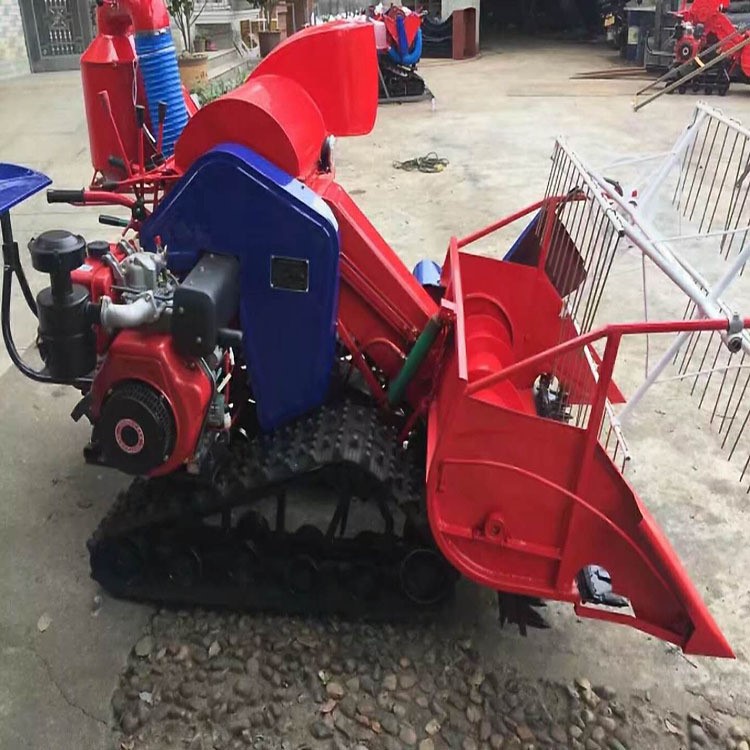 小型家用自動接糧履帶式收割機 手扶微型小麥水稻打捆聯合機