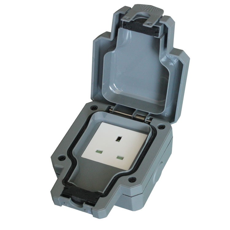 戶外用IP66 MINI防水插座無開關防水插工程插座墻壁安裝插座