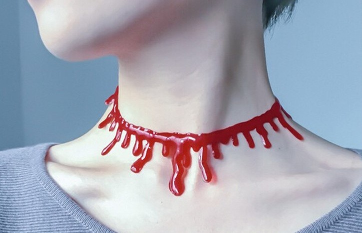 万圣节项链手工创意血项链化妆舞会流血项链红色项链货源批发