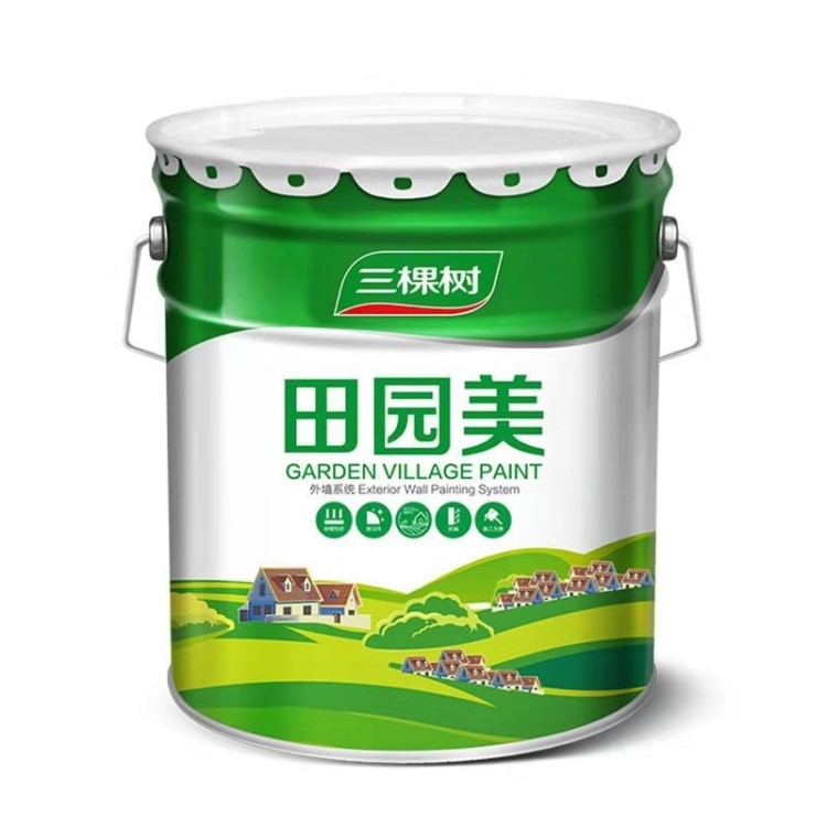 三棵樹田園美乳膠漆耐候彈性外墻漆白色啞光面漆防水底漆水性墻漆