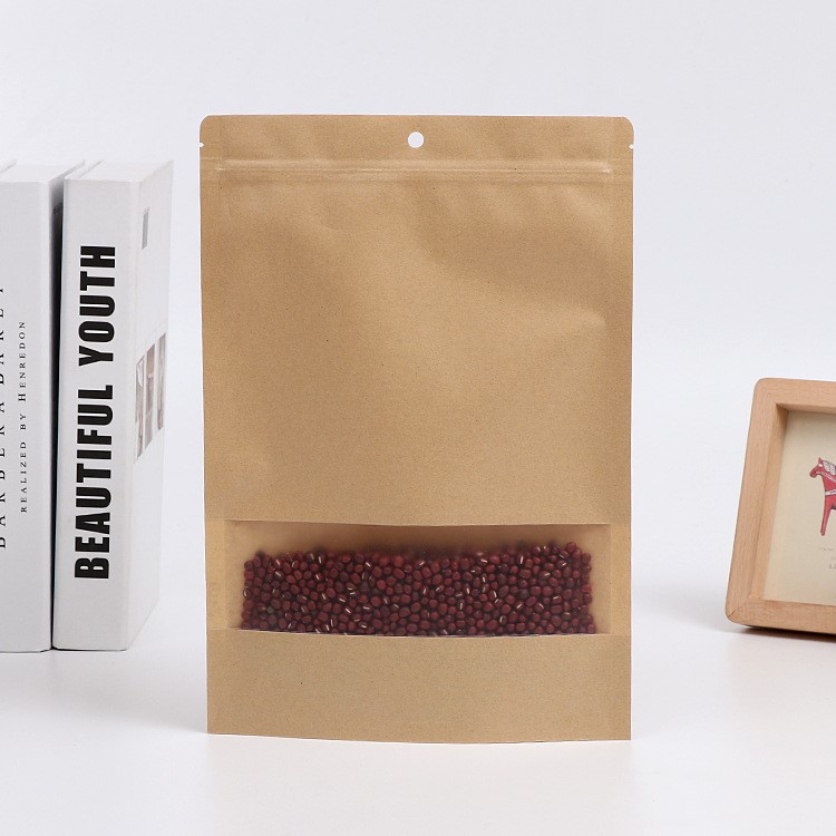 厂家定做自封立体包装袋自立式牛皮纸包装袋