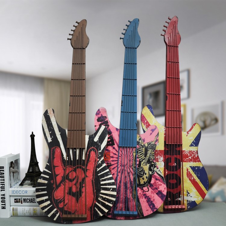摇滚铁艺吉他墙饰创意墙面装饰家居装饰品吉他仿真模型酒吧墙壁挂
