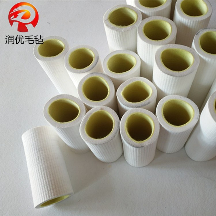 生產(chǎn)毛氈筒擠水機專用毛氈耐磨過濾無縫吸油毛氈筒