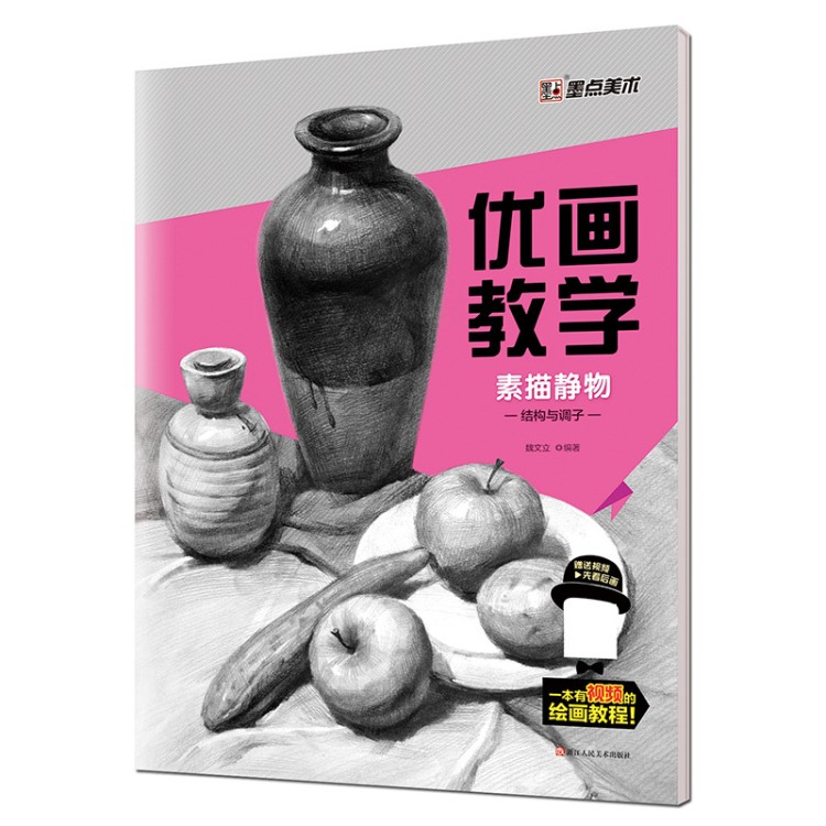 帶視頻墨點(diǎn)美術(shù)素描教程基礎(chǔ)書靜物結(jié)構(gòu)與調(diào)子美術(shù)書籍批發(fā)