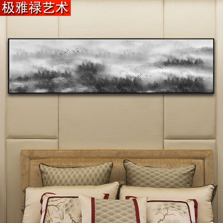 厂家供应中式现代水墨油画  意境美观家居饰品油画  油画布油画