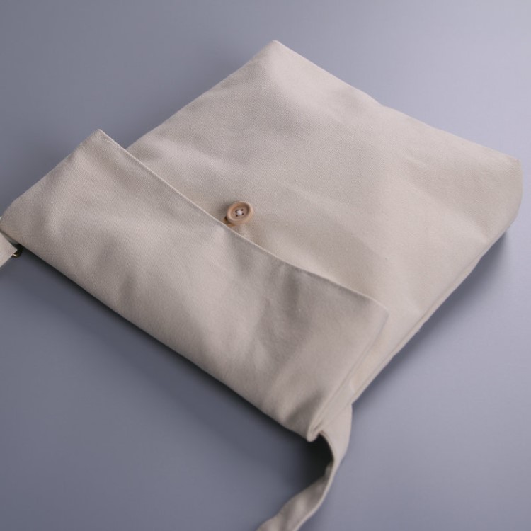 说布原创户外森系简约白色帆布包 学院风斜跨单肩包空白包批发