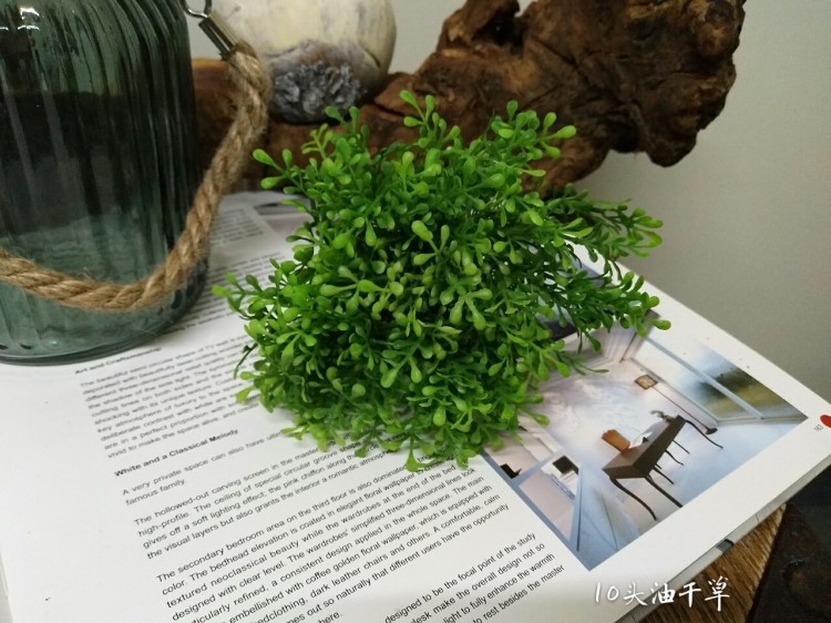 10頭油干草   草   綠植墻   仿真花