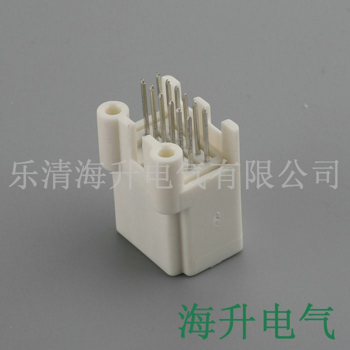 12P连接器胶壳直针1473898-1汽车PCB针座焊接12针接插件白色