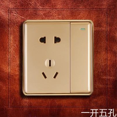 墻壁開關(guān)插座一開雙控帶五孔插座86型暗裝一開二三級插座