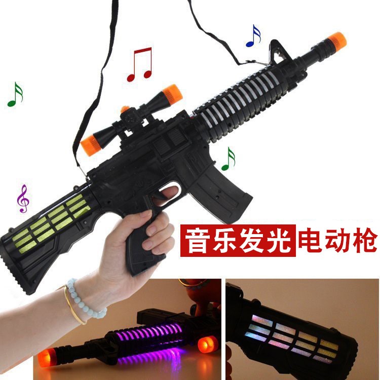 新品電動(dòng)槍音樂玩具槍批發(fā)發(fā)光玩具地?cái)傌浽礋豳u兒童禮物廠家直銷