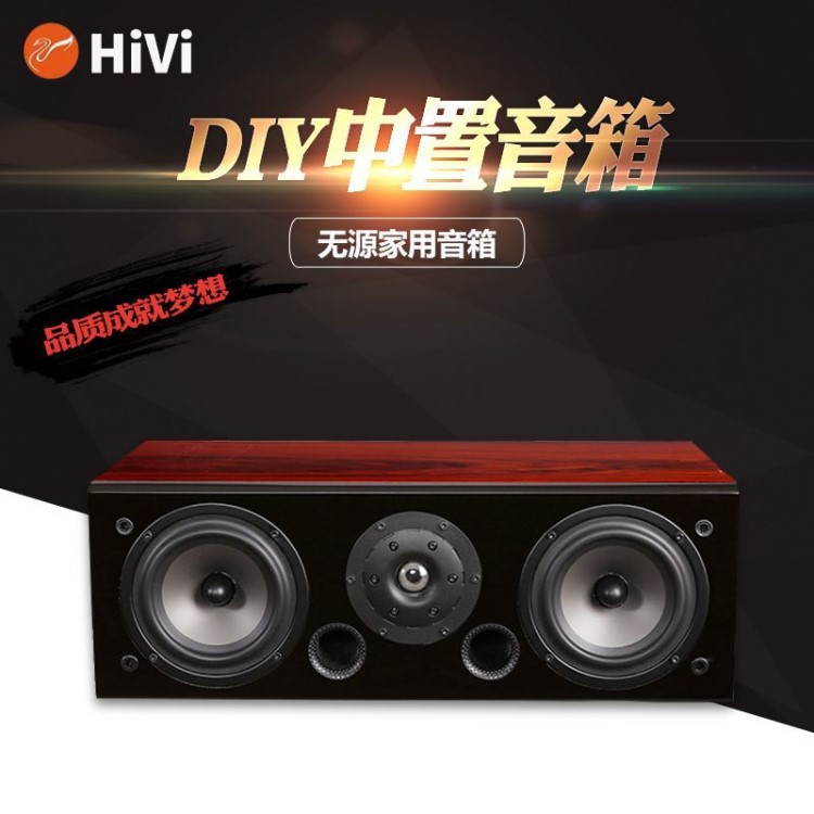 HiVi惠威HiFi中置音箱 DIY木制無源音響 5寸家用立式書架迷你音響