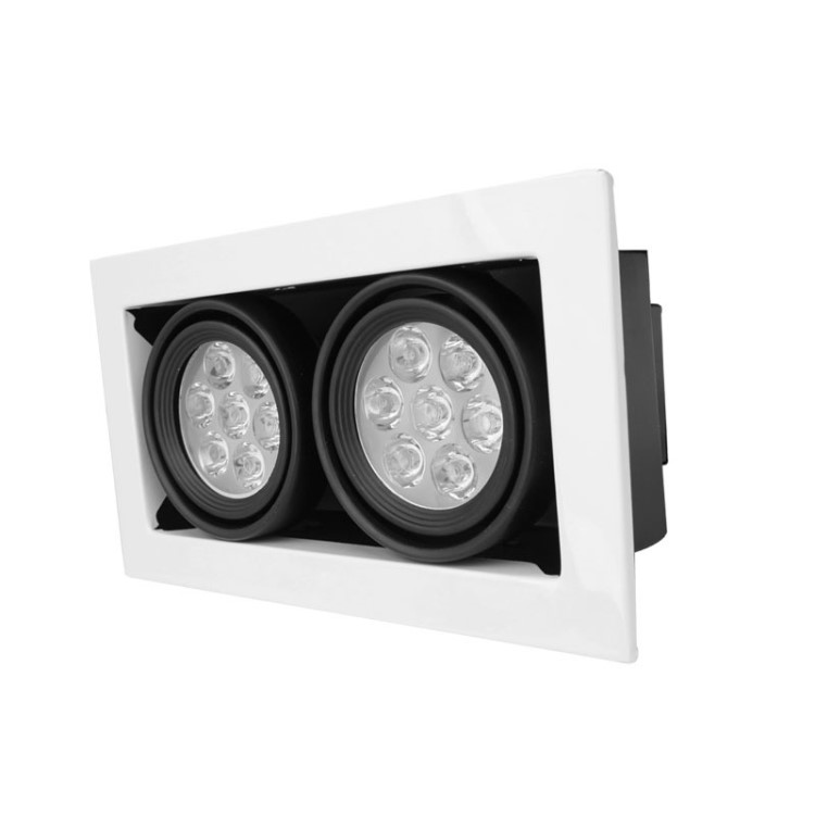 LED天花燈格柵燈雙頭單頭三頭連體360度調節W15W21W3W5W7W9W射燈