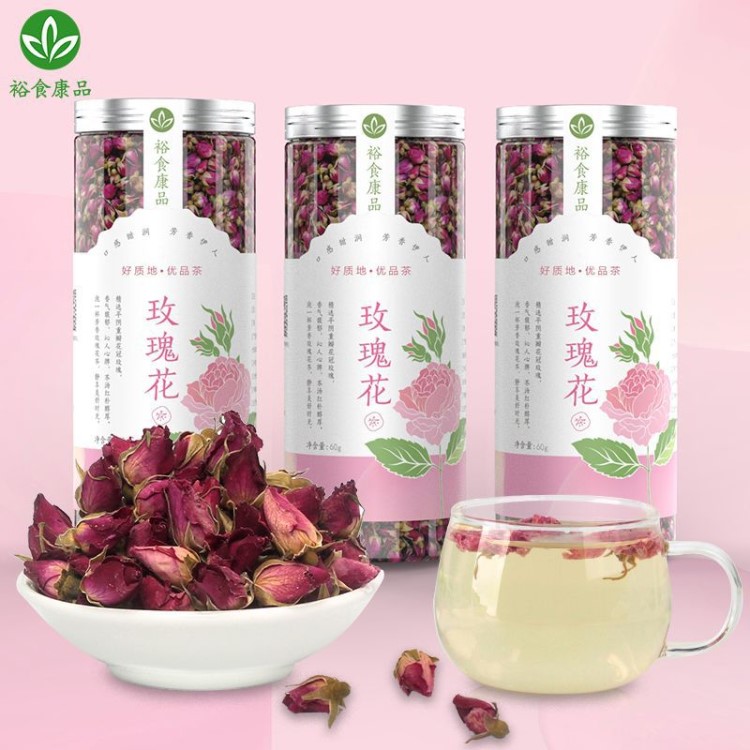 工厂定制批玫瑰花蕾玫瑰花茶山东平阴养生茶代加工OEM花茶罐装60g