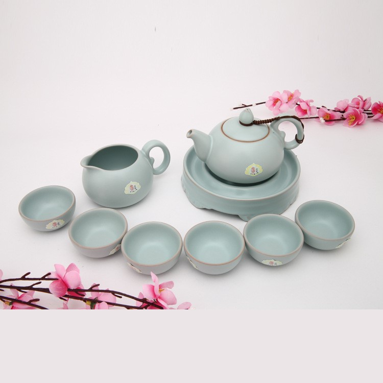 恒福东道汝窑茶具套装 景德镇陶瓷 祈福茶壶半组茶壶组一件代发