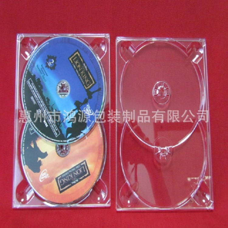 廠家生產(chǎn)7mm透明雙碟DVD托盤 CD托盤 透明光盤盒