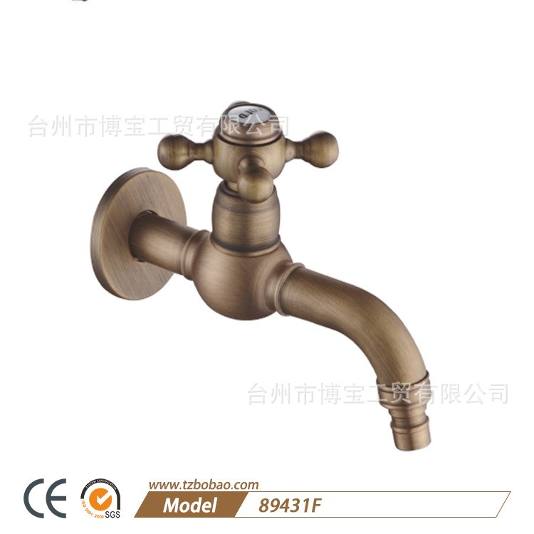 全銅洗衣機水龍頭單冷螺旋式單把4分加長拖把池水嘴廠家黑古龍頭