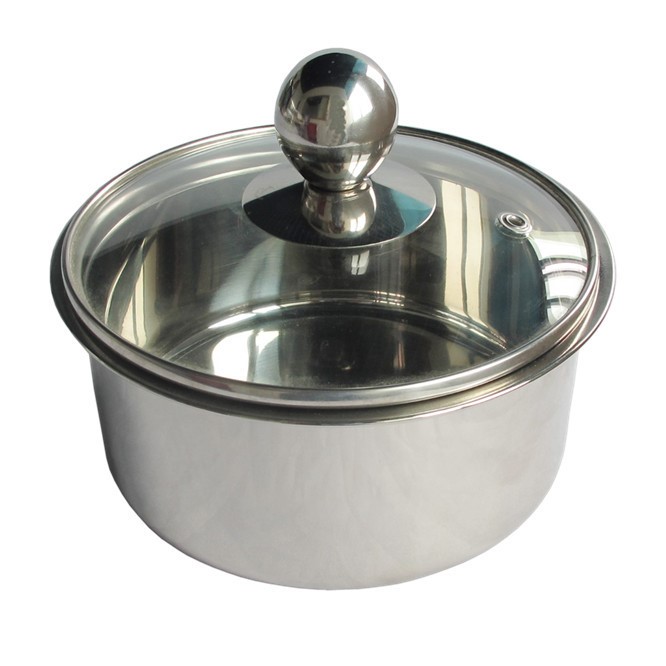 HY085 批發不銹鋼個人火鍋盆 涮涮鍋 小火鍋盆 單人鍋14/16/18cm