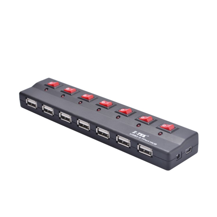 Z-TEK 力特 7口USB HUB2.0分線器集線器 雙芯片帶電源 穩(wěn)定ZE532A