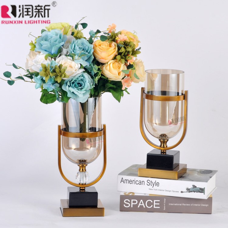 潤新廠家批發現代簡約輕奢插花擺件玄關柜電視柜家居飾品花瓶擺件