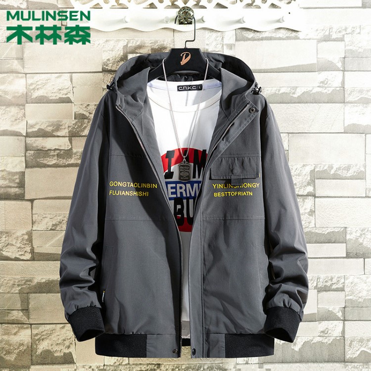 供应商机 服装服饰 服装定制 夹克批发 木林森 秋冬夹克男休闲潮流