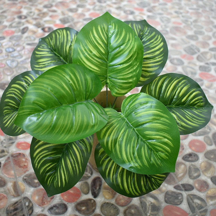 大9頭綠果紋葉過膠仿真綠色仿真植物墻配材綠植把束仿真花