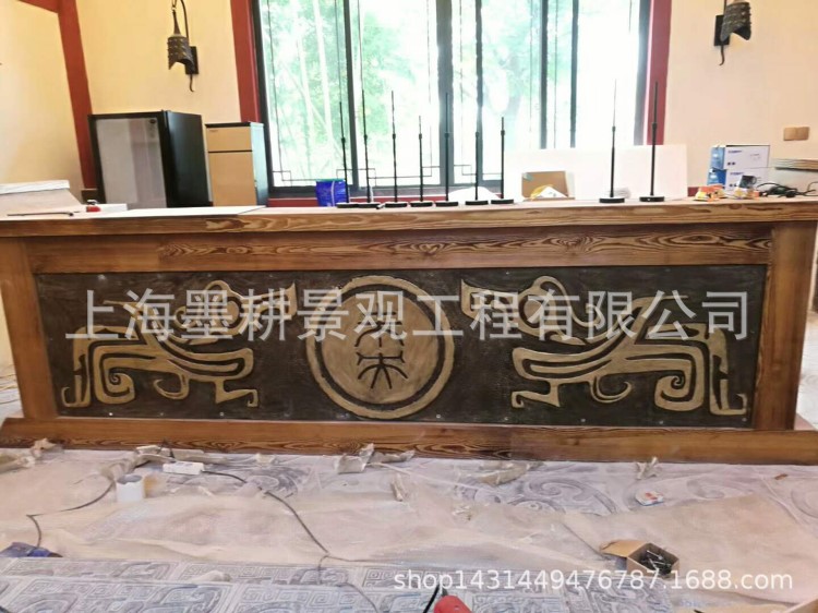 廠家定制古代漢朝宮廷文化玻璃鋼仿銅浮雕 大型屏風(fēng)底座紋樣浮雕