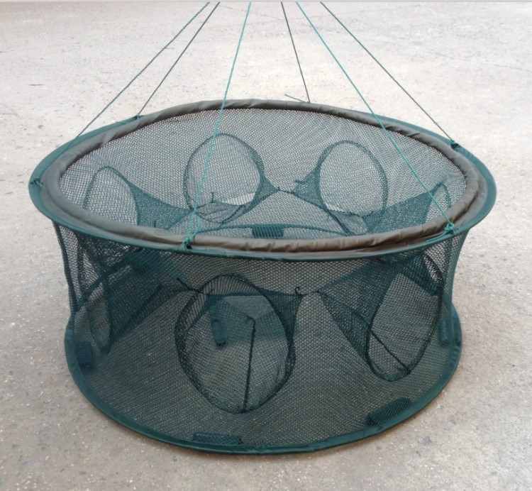 捕鱼工具抓鱼笼折叠渔网捕鱼网龙虾网捕虾笼扑鱼手抛网小鱼网圆形