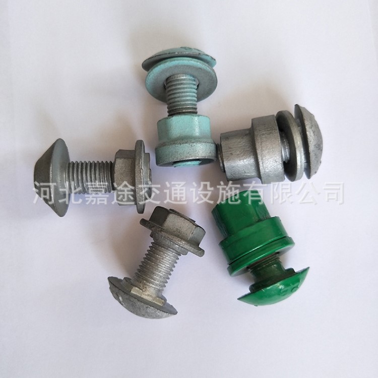 粉末鍍鋅護欄螺栓 高速公路專用護欄螺絲 m16碳鋼護欄板螺絲