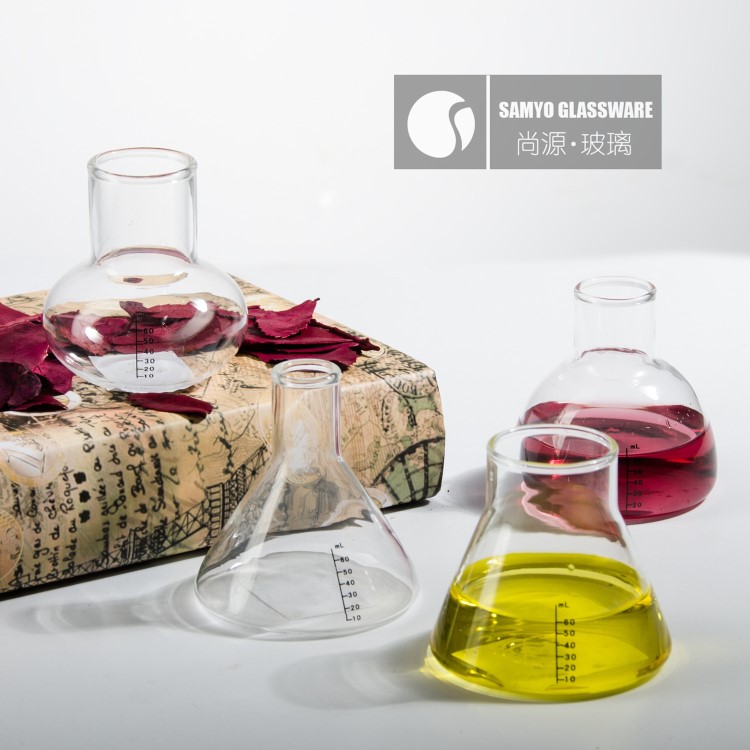 廠家批發高硼硅玻璃量杯 帶刻度 實驗室用品量精油 化工試劑瓶