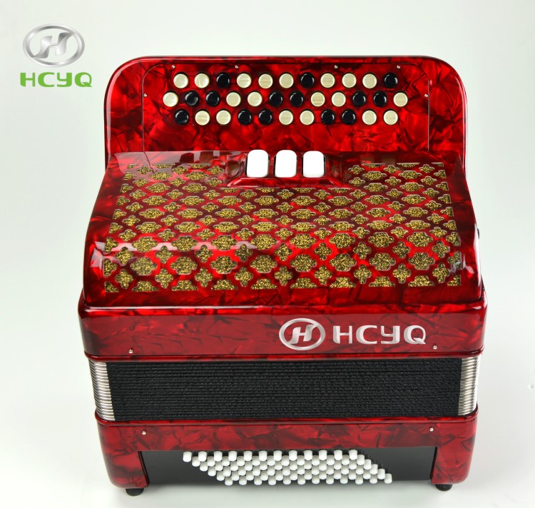 HCYQ 34鍵72貝司手風(fēng)琴，紐扣式巴揚(yáng)手風(fēng)琴 B/C 系統(tǒng)，演奏琴