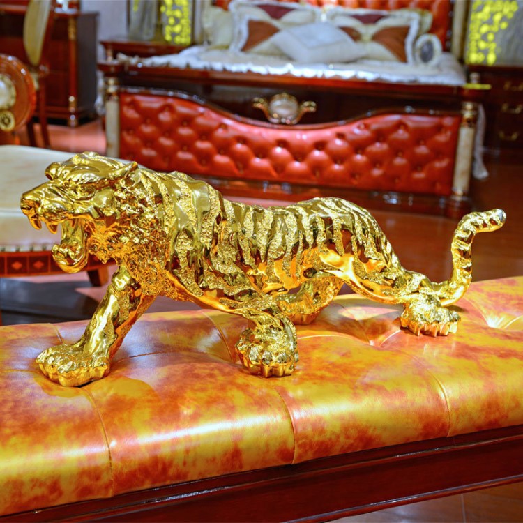 招财老虎办公室摆件客厅家居装饰品汽车摆设树脂工艺品开业礼品