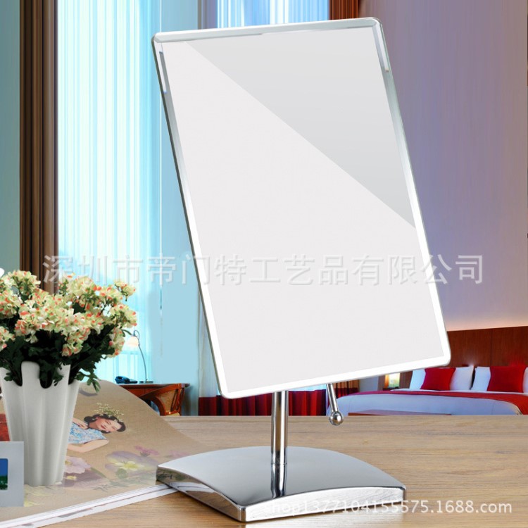 大號(hào)單面臺(tái)式鏡 方形鏡子 超高清化妝鏡 可旋轉(zhuǎn)折疊歐式梳妝鏡