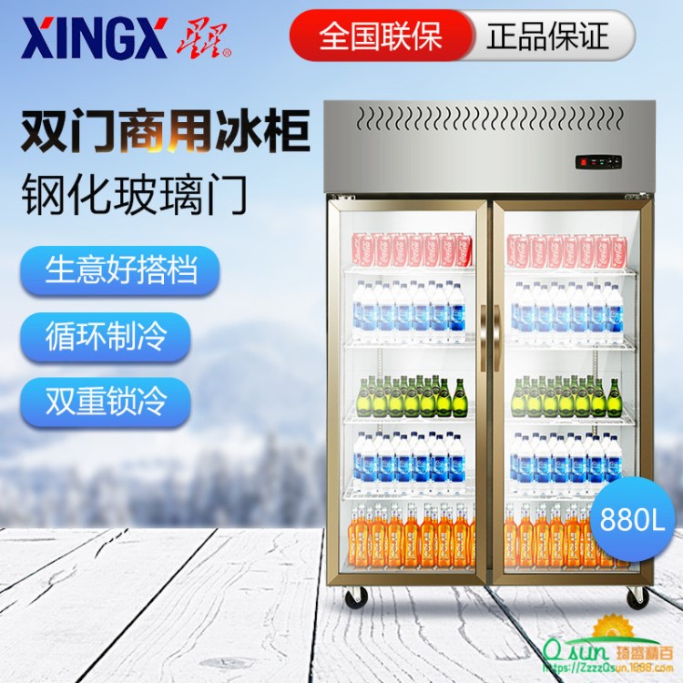 星星（XINGX)880升BC-880E 展示柜飲料柜陳列柜商用廚房冰箱冷柜