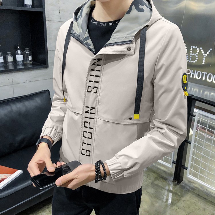 男士春季外套春秋2019新款韓版學生衣服休閑春裝夾克男式連帽上衣