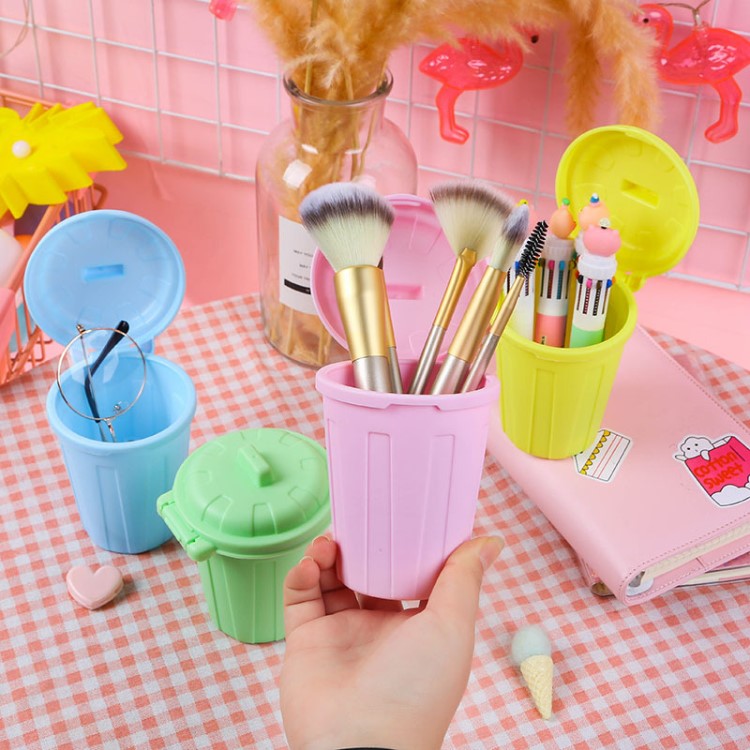 創意多功能糖果色筆筒 時尚收納桶小筆桶男女可愛辦公室桌面擺件