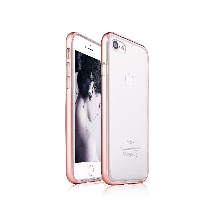 適用蘋果iphone7TPU+金屬邊框防摔手機(jī)殼保護(hù)套7plus素材保護(hù)殼