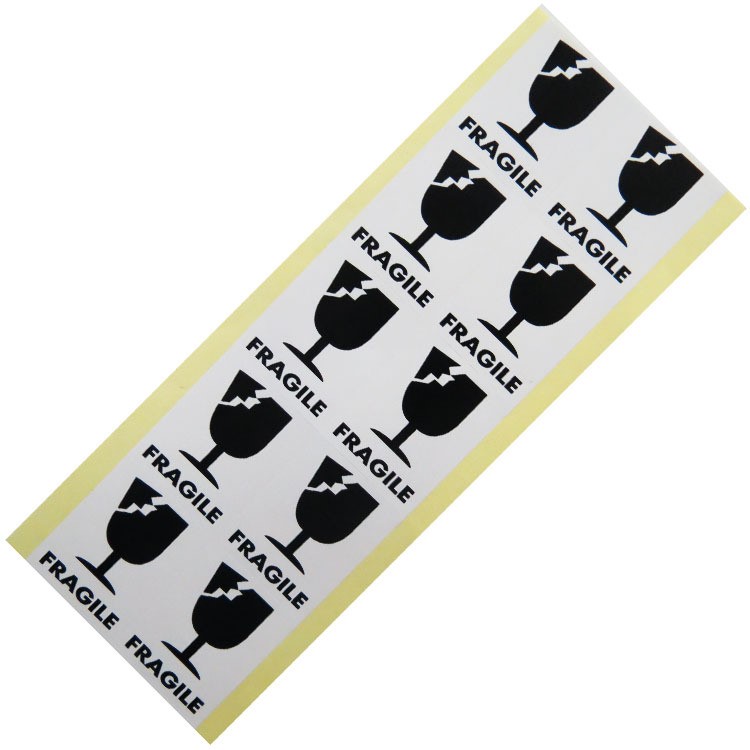 東莞廠家定做易碎品標(biāo)簽 英文易碎標(biāo)簽貼紙 易碎不干膠貼紙
