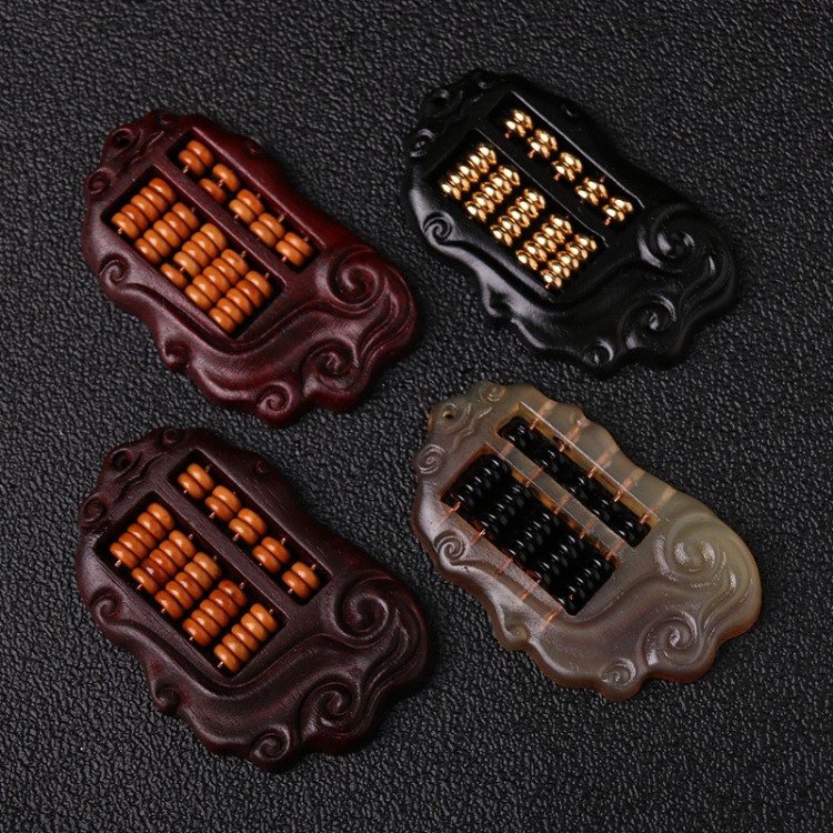 DIY手工汽車鑰匙扣掛件雕刻羊角算盤包包掛墜吊墜配飾佛珠掛牌