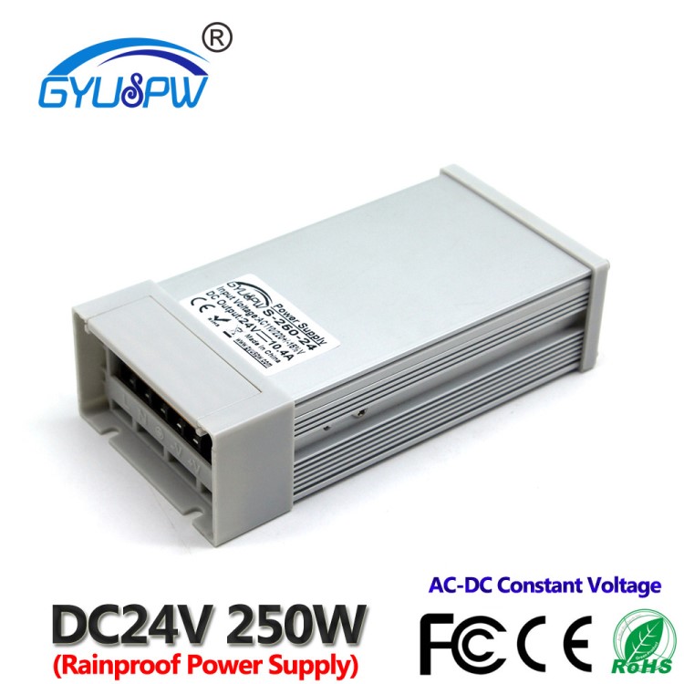 AC220V轉(zhuǎn)24V250W戶外開關(guān)電源 足功率防雨電源 LED燈條模組電源