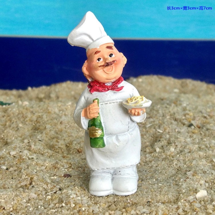 厨师快乐的厨师树脂娃娃人物类沙具心理沙盘玩具游戏摆件
