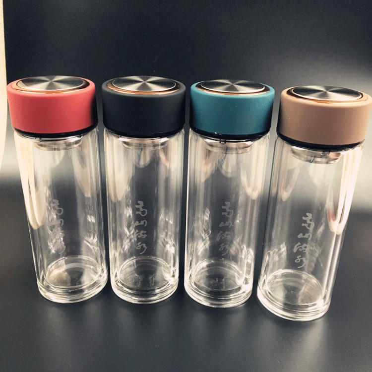 定制logo廣告禮品茶杯耐溫透明雙層高硼硅玻璃杯廠家直銷(xiāo)印字杯
