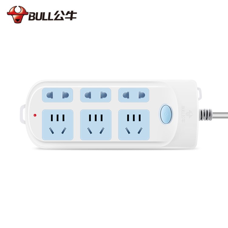 公牛插座家用新國標609接線拖線板帶線開關(guān)排插板6位3/5/10米