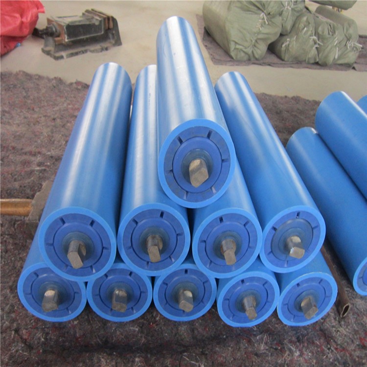 厂家直销防腐蚀抗老化高密度聚乙烯托辊传送带运输设备专用托辊
