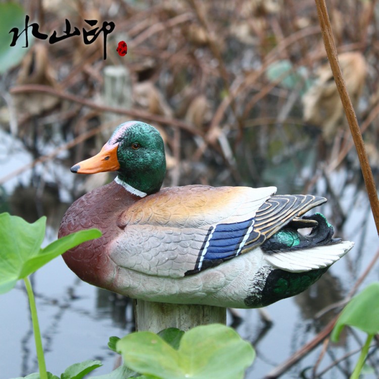 花園擺飾庭院裝飾品 假山園藝動物擺件 樹脂工藝品擺設(shè)水池浮水