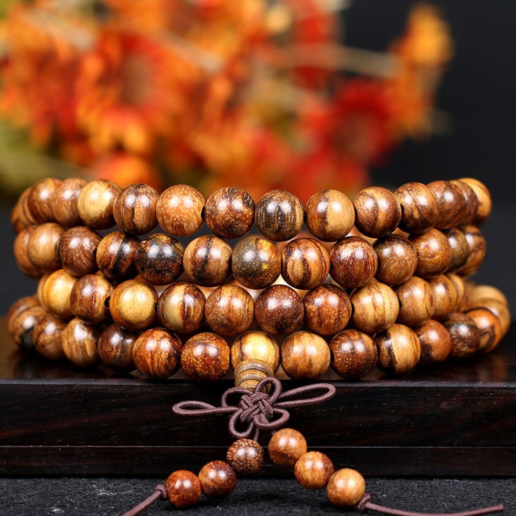 堇墨坊越南花奇楠沉香佛珠手串108颗男女士情侣木质手链8mm直销