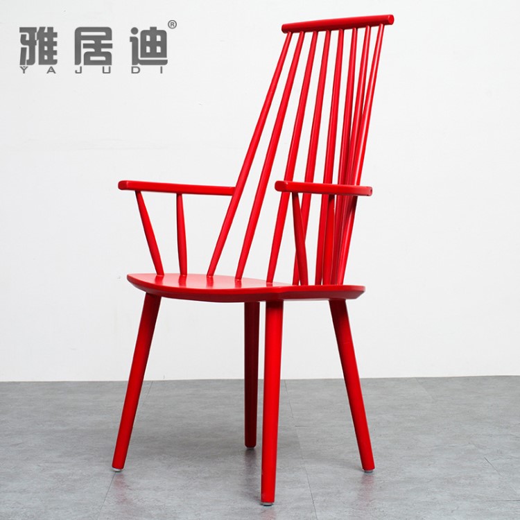 廠家批發 簡約實木餐椅溫莎椅時尚復古咖啡廳餐椅客廳休閑高靠背