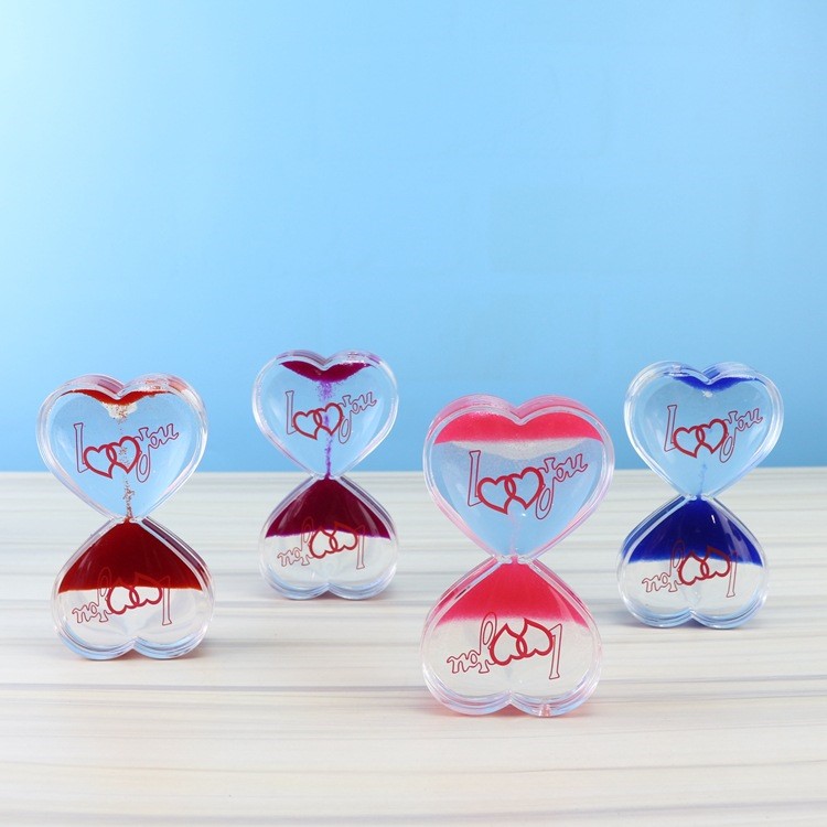批發新款桃心浮沙 創意心心相印沙漏 向愛情計時器情人節禮品