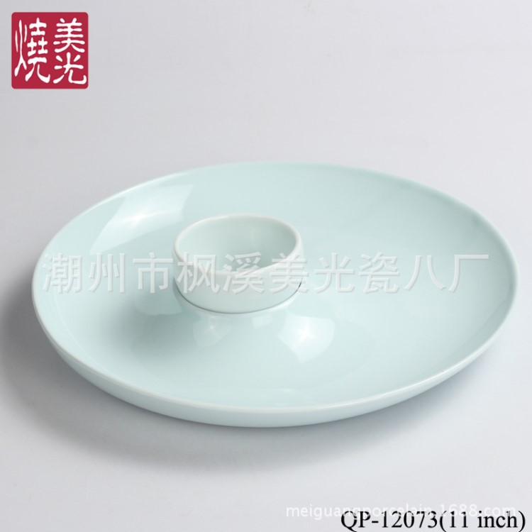 美光燒主題中西餐廳酒店陶瓷用品青瓷瓷器、烤肉刺身盤QP-12073