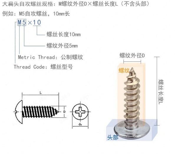 木牙螺丝五金螺丝螺钉螺丝十字自攻配件木螺丝钉 木工圆形国标