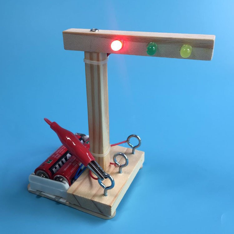 科技小制作電子燈 兒童玩具紅綠燈 智力拼裝手工制作DIY手工材料